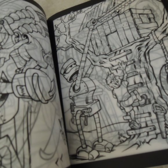 Robot Buddies Stained Glass Coloring Book Dover Stained Glass Coloring Book NEW - Picture 2 of 3